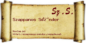 Szappanos Sándor névjegykártya